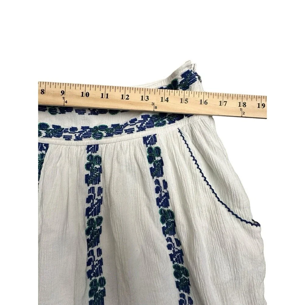 Tory Burch Size 8 Embroidered White Alexandria‎ Skirt Women’s Beaded #E13-5